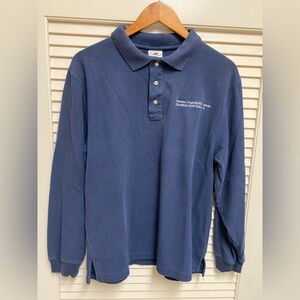 New Balance Golf Polo Shirt L Navy Long Sleeve Coghlan Cusack Marathon